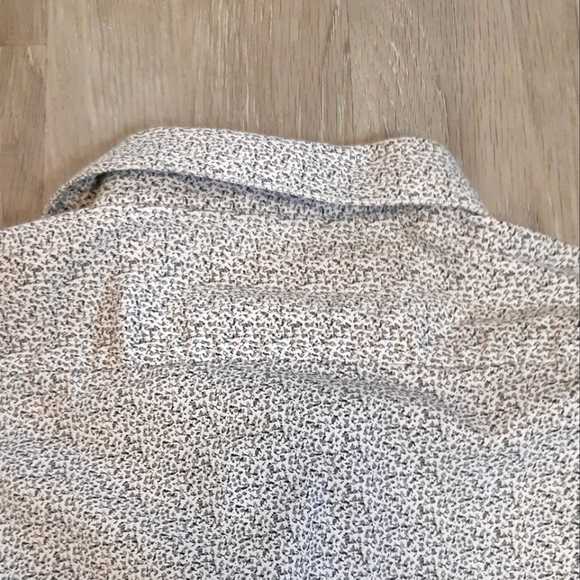 Report Collection mens slim fit abstract black and white button up shirt 17"neck - Picture 4 of 9